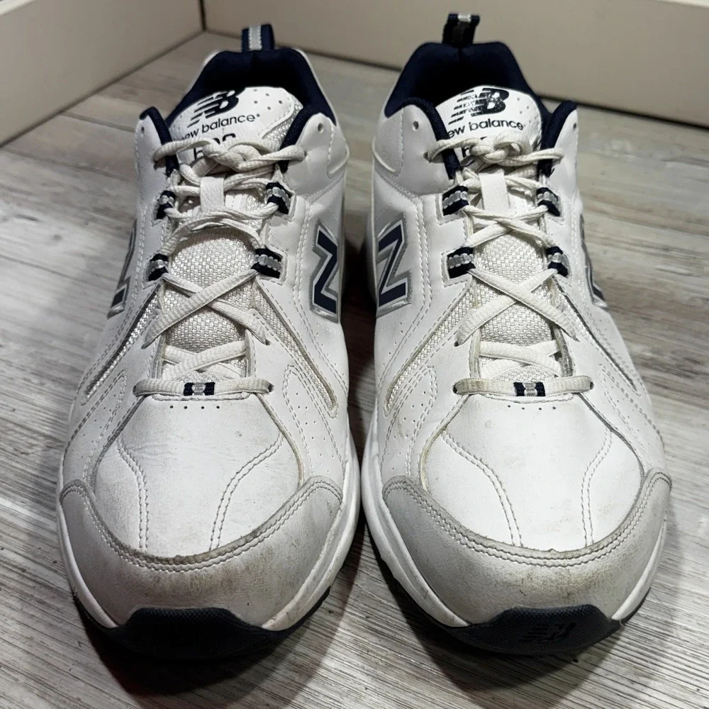 New Balance 608 v5 Mens 12 4E Extra Wide White Navy Training Shoes MX608WN5